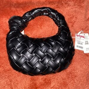 Black Woven Handbag